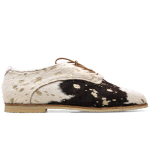 Bluchers Ava Furry Blanco/Negro/Dorado